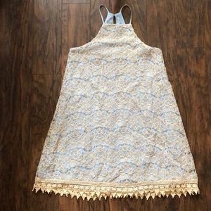 Altar’d state light blue and cream lace dress